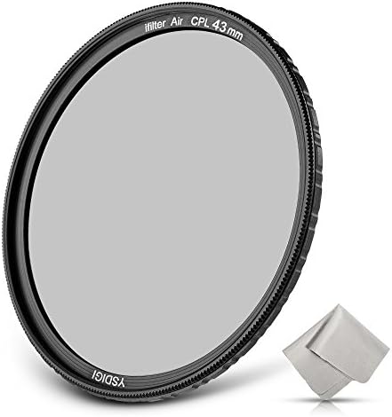 YSDIGI Ultra-Slim 43mm Circular Polarizer Filter, CPL Filter with Lens Cloth, Multi-Coated, High Definition Schott B270 Glass, Nano Coatings, HD CPL Filter for Outdoor Photography.