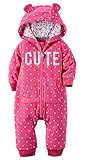 Carters Girl's Fleece Hooded Two Pocket Bodysuit Romper
