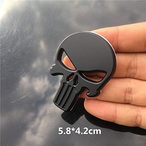 Tuavit car Magnet: Newest 3D Metal Skull The Punisher Body Badge Emblem Badge Motor Decals Car Sticker Car Styling for Harley Yamaha G25 Q70 Qx60