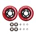 Rollerex VXT500 RipStik/Inline Skate Wheels (2-pack w/bearings, spacers and washers) (Use on Hockey Roller Blades) - Can Be Used As RipStik Caster Board Wheel Replacements