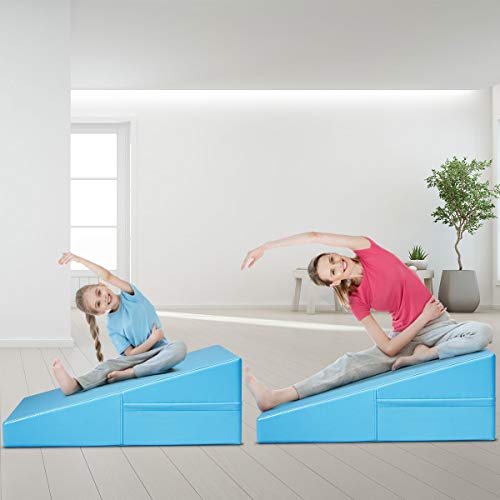 GYMAX Incline Gymnastics Mat, Wedge Shape Gymnastics Incline Mat Non
