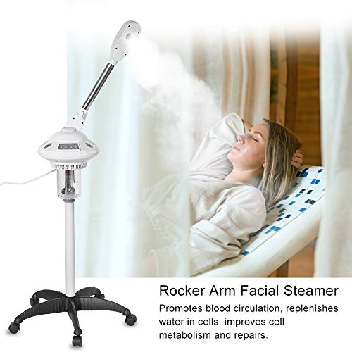 Facial Steamer, Stand Nano Steamer Professional Beauty Hot Mist Aroma Steamer Face Sauna Facial Steamer with Rocker Arm for Skin Care Home Spa Salon for Moisturizing and Skin Care