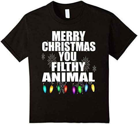 Kids Merry christmas you filthy Animal Funny t shirt 8 Black