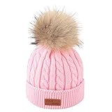 Longay Toddler Kid Girl&Boy Baby Infant Winter Crochet Knit Hat Beanie Hairball Cap (Pink)