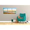 DZL Art S74634 Canvas Prints Wall Art Beautiful Sunset with Sea and Beach Painting Nature Pictures Wall Art Canvas…