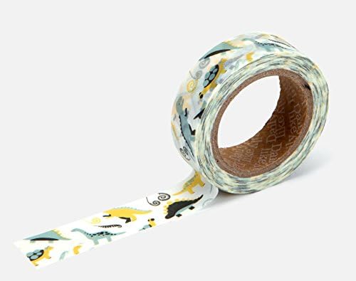 Premium Washi Tape for DIY, Scrapbook, Planner, Gift Wrapping - Love My Tapes 5/8 Inch Width x 32.8 Foot Length (Dinosaur 79)