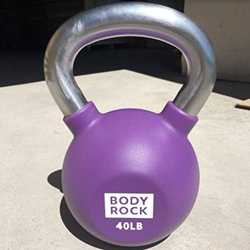 SWEATFLIX Kettlebell Weights Exercise & Workout Equipment: BodyRock Kettlebells for Home Gym Set or Crossfit Workouts - Kettle Bell Fitness Weight with Metal Handle & Plastic Coating for Men & Women