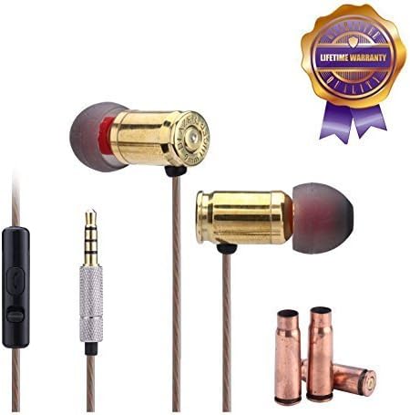 GREENPOINTSELECT Premium Genuine bullet "" Full Metal Housing Dual Driver Deep Heavy Bass Handmade In-ear Noise-isolating Headphones with Universal Mic
