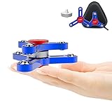 Tri-Spinner Fidget Toy New 2017 All Metal Design Super Fast Long Spins Ceramic Center Quality Spinners Focus Toy for Kids & Adults (1Blue+1Mini)
