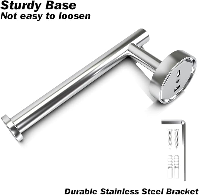 NEWKIBOU Juego de Accesorios de Baño de 2 Piezas Toalleros de Baño de 304 Acero Inoxidable y Soporte de Papel Higiénico Anillo para Toallas de Mano Soporte para Baño y Cocina (Plata)