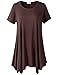 LARACE Lanmo Womens Swing Tunic Tops Loose Fit Comfy Flattering T Shirt (2X, Coffee)