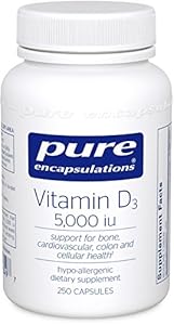 Pure Encapsulations - Vitamin D3 5,000 IU - Hypoallergenic Support for Bone, Breast, Prostate, Cardiovascular, Colon and Immune Health* - 250 Capsules