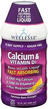 HOPESO Wellesse Calcium & Vitamin D Liquid Natural Citrus Flavor - 16 oz, Pack of 6