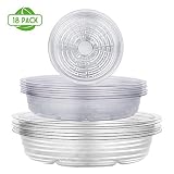 Remiawy Clear Plant Saucers 18 Pack Flower Pot Drip Trays for Indoor & Outdoor Plants Garden Saucers Plant Pot Saucer Trays - Assorted Sizes for Large to Small Pots, 6/8/10 Inch