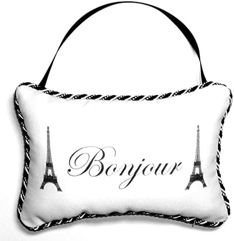 Door Hanger - (Linen Pillow Style) - "Bonjour"