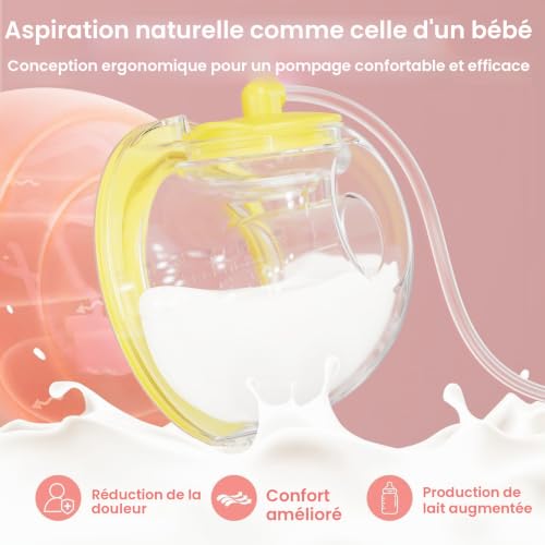 Saglve Portable Electric Breast Pump with 4 Modes, 12 Suction Levels 300mmHg, Rechargeable Portable Double Milk Pump with 21/24mm Flange for New Breastfeeding Mothers