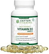 Zaytun Vitamins Halal Vitamin D3 5000 IU, 180 Mini Softgels, Supports Bones, Healthy Muscle Funct...