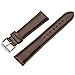 WOCCI 21mm Watch Band - Vintage Leather Watch Strap Dark Brown (Tone on Tone Stitching)