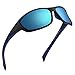 KastKing Hiwassee Polarized Sport Sunglasses for Men and Women, Matte Blackout Frame,Smoke Base Ice Mirror