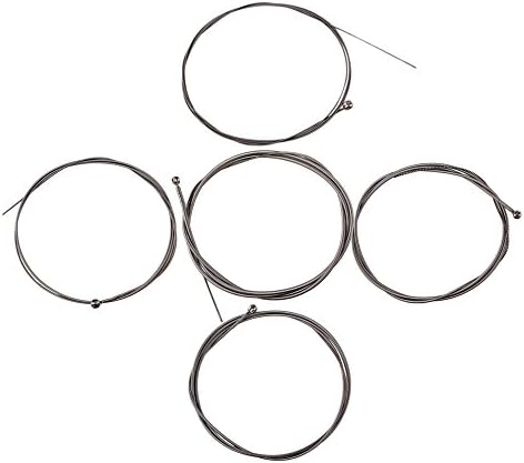 Yibuy Silver 5 Strings Electric Bass Strings Set 1.02 1.52 1.91 2.41 3.18 Set of 5