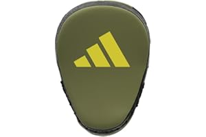 Adidas x Anderson Silva Co-Branded Boxing/MMA Curved Egronomic Training Focus Mitt - Enhanced Training Experience, Premium PU Shell, Wrist Support, Force Dissipation for Precision Strikes