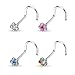 PiercedOff Multi Clear Gem Flower Nose Screw 18G (1mm)