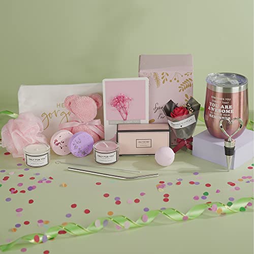 Birthday Gifts For Women, Relaxing Spa Gift Box Basket For Her Mom Sister Best Friend Unique Happy Birthday Bath Set Christmas Gift Ideas, Thank You Gifts for Women Who Have Everything