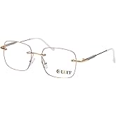 LUFF Rimless Reading Glasses for Women Blue Light Blocking,Fashion Metal Computer Readers,Frameless Eyeglasses Anti Eyestrain