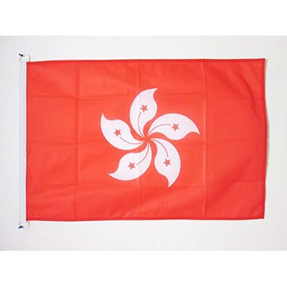 AZ FLAG - Hong Kong Nautical Flag - 18'' x 12'' - For Outdoor and Boat - Hong Konger Banner Knitted Polyester with Two Plastic Rings - Vivid Colors - 12x18 in - 45x30 Cm