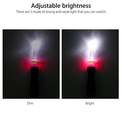 JahyShow 9 in 1 Rechargeable LED Lighted Crochet Hooks Set with Zip Case Light Up Knitting Needles Kit (Interchangeable Heads Size from 2.5mm to 6.5mm)