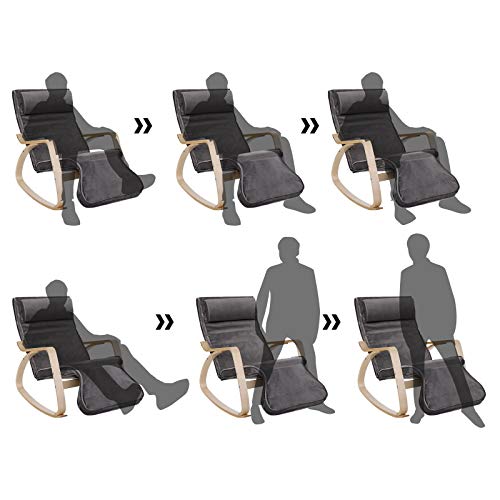 SONGMICS Relax Rocking Chair, Lounge Chair, Recliners Gliders with 5