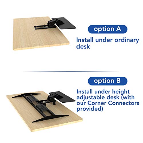FlexiSpot Adjustable Computer Keyboard & Mouse Platform Tray Ergonnomic Under Table Desk Mount Drawer Shelf