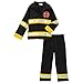 Fireman Fire Fighter Halloween Dressup Costume w Hat (2/4, Black)