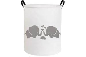 ESSME Baby Laundry Basket,Elephant Hamper，Baby Hamper For Nursery for Kids, Elephant Nursery Decor,Gift Baskets,Home Organizer (Love Elephant)