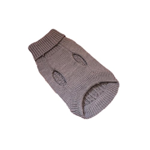 Sunward 2017 Turtleneck Classic Straw-Rope Pet Dog Sweater Apparel (M, Gray) - Thumbnail 2