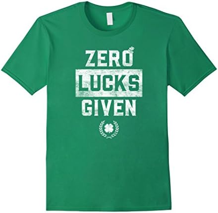 Men's Zero Lucks Given St. Patrick's Day T-Shirt Shamrock Unisex XL Kelly Green