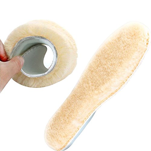 Fityou Womenâ€™s Genuine Sheepskin Insole Cozy Warm Fluffy Shoe Insoles for Wellies Slippers Boots with Latex Backing 8 B(M) US