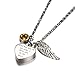 AMIST God Has You in His Arms Cremation Urn Necklaces for Ashes Keepsake with Birthstone and Memorial Angel Wing includes Ash Filling Tool Kit
