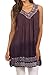 Sakkas Merida Ombre Relaxed Fit Sleeveless V-Neck Blouse
