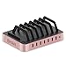 Okra 7-Port USB 16.8A Charging Station PRO [Most Powerful] Universal Desktop Tablet & Smartphone Multi-Device Hub Charging Dock for iPhone, iPad, Galaxy, Tablets [Charge 7 Tablets at Once] (Rose Gold)