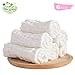 6-Pack Organics Baby Washcloths,Premium Reusable Wipes - Extra Soft For Sensitive Skin,Newborn Muslin Warm Baby Bath Towels Pure White