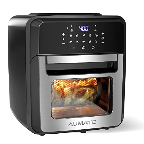 AUMATE Air Fryer Oven with Rotisserie Dehydrator 13QT, 10in1