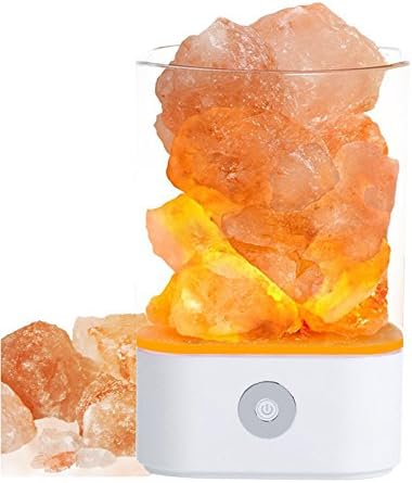 Himalayan Salt Lamp Natural Crystal Pink Salt Rock Lamp USB Sea Salt 7 Colors Himilian Night Light with Touch Dimmer