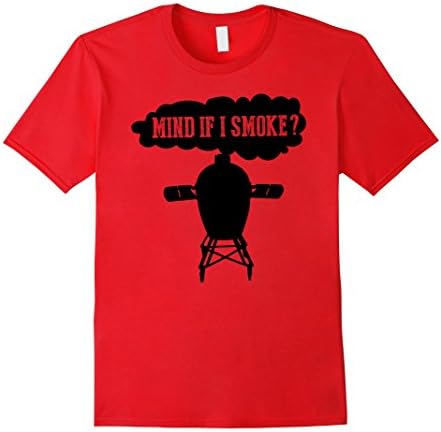 Mens Mind if I Smoke Funny BBQ Grilling Egg Smoker T Shirts XL Red