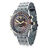 Field & Stream Men's Analog Digital Black Ion Plated Stainless Steel Rotating Bezel Aviator Watch