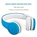 Kids Headphones Volume Limited Foldable Wired Children Headphones with Microphone and Music Sharing for Boys Girls Children (Blue)