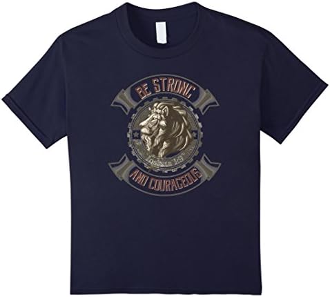 Kids Bible Verse Joshua 1:9 Be strong and courageous t shirt 6 Navy
