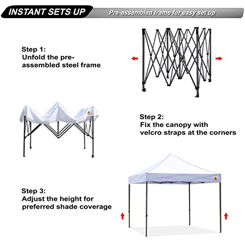 ABCCANOPY Patio Pop Up Canopy Tent 10x10 CommercialSeries (White) Pricepulse