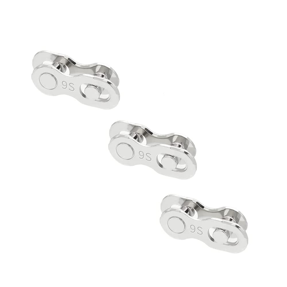 9 Speed Chain,3 Pair Bike Missing Link Bicycle Chain Link Connector Quick Link for 9 Speed Bike Chains Silver