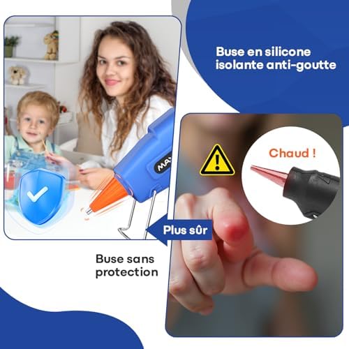 Pistolet à Colle Chaude - 20W 30pcs 7mm*130mm Bâtons de Colle